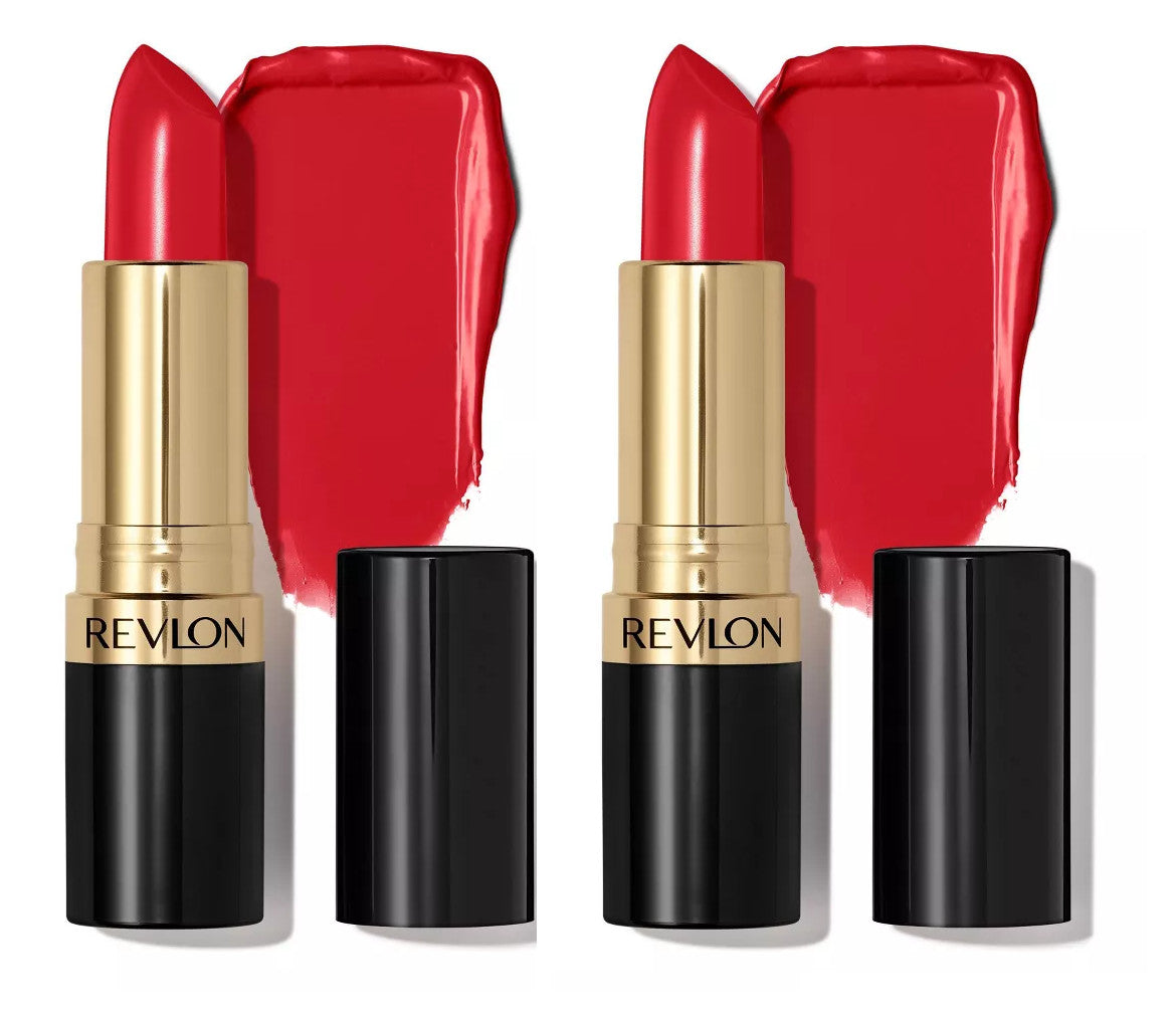Revlon Super Lustrous Lipstick 2-Pack - Vibrant Lip Color with Vitamin E & Avocado Oil