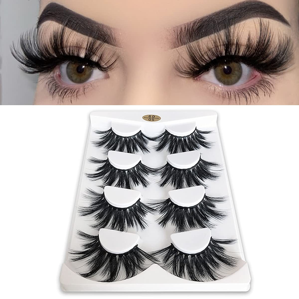 25mm Dramatic Faux Mink Lashes - Fluffy Volume 6D False Eyelashes