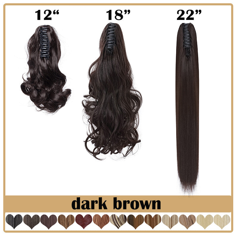 Extra Thick 12-Inch Clip-In Ponytail Hair Extension - Natural & Wavy