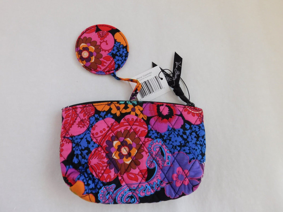 Vera Bradley Small Mirror Zip Cosmetic Case - Floral Fiesta Pattern