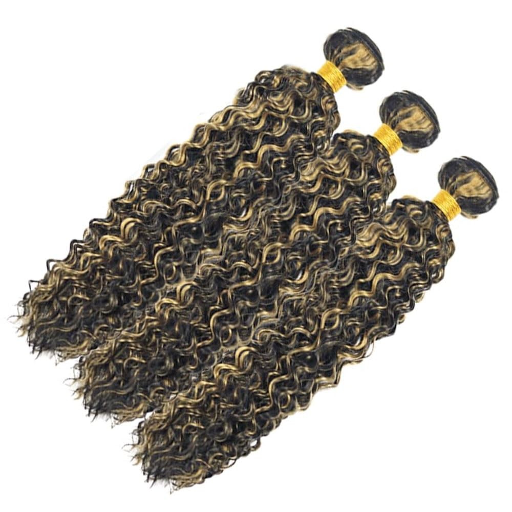 Blonde Deep Wave Hair Bundles - P1B27 Highlight Human Hair 10-14 Inch