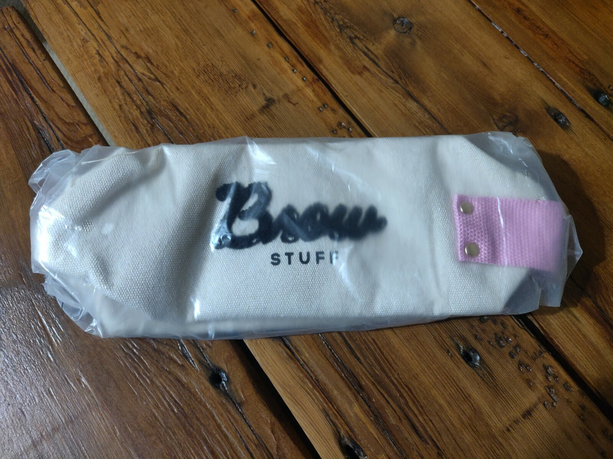 Benefit Cosmetics San Francisco Brow Varsity Make Up Bag Canvas Zipper