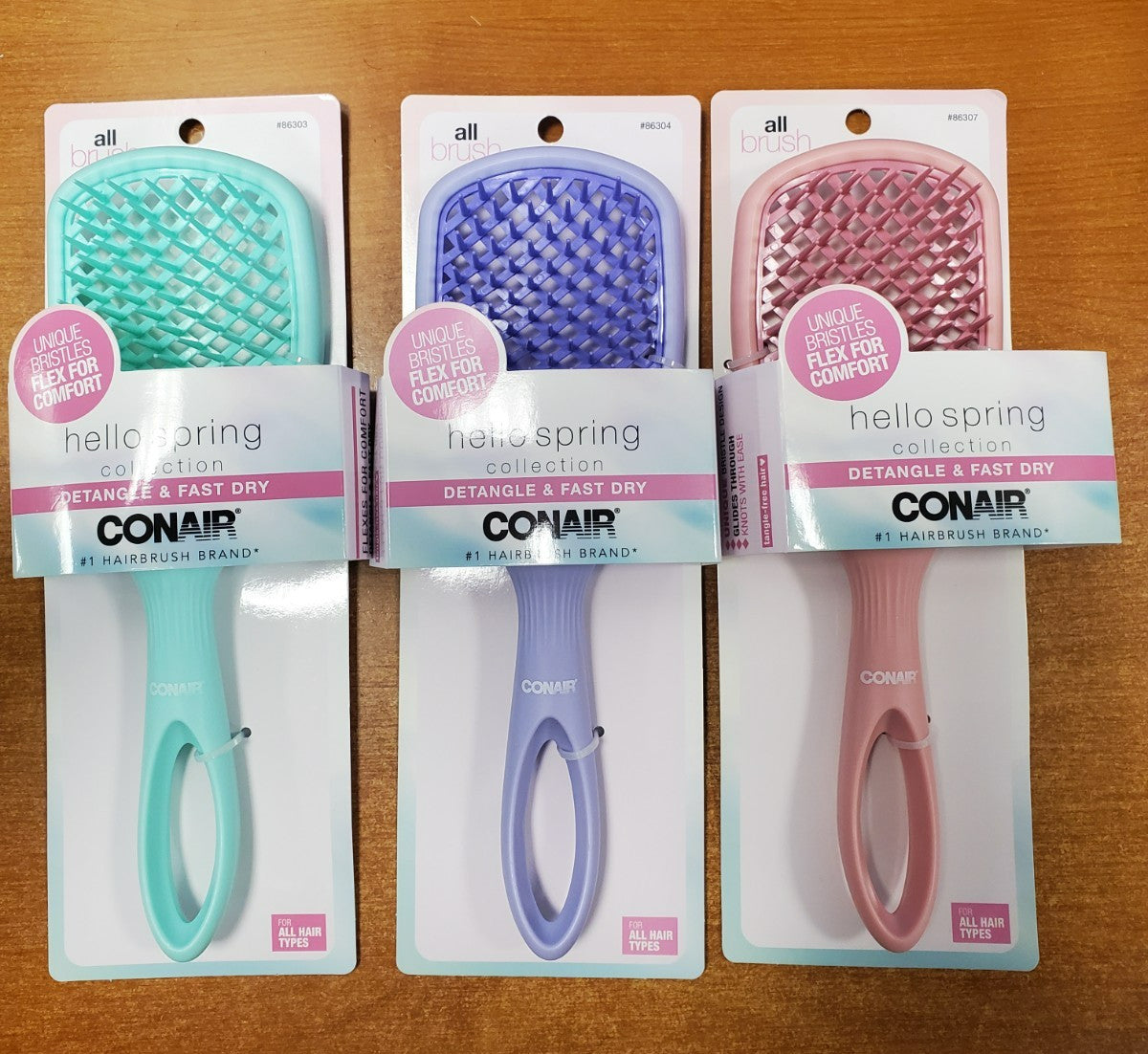 Vented Full Size Paddle Hairbrush Set - Choose Color & Quantity