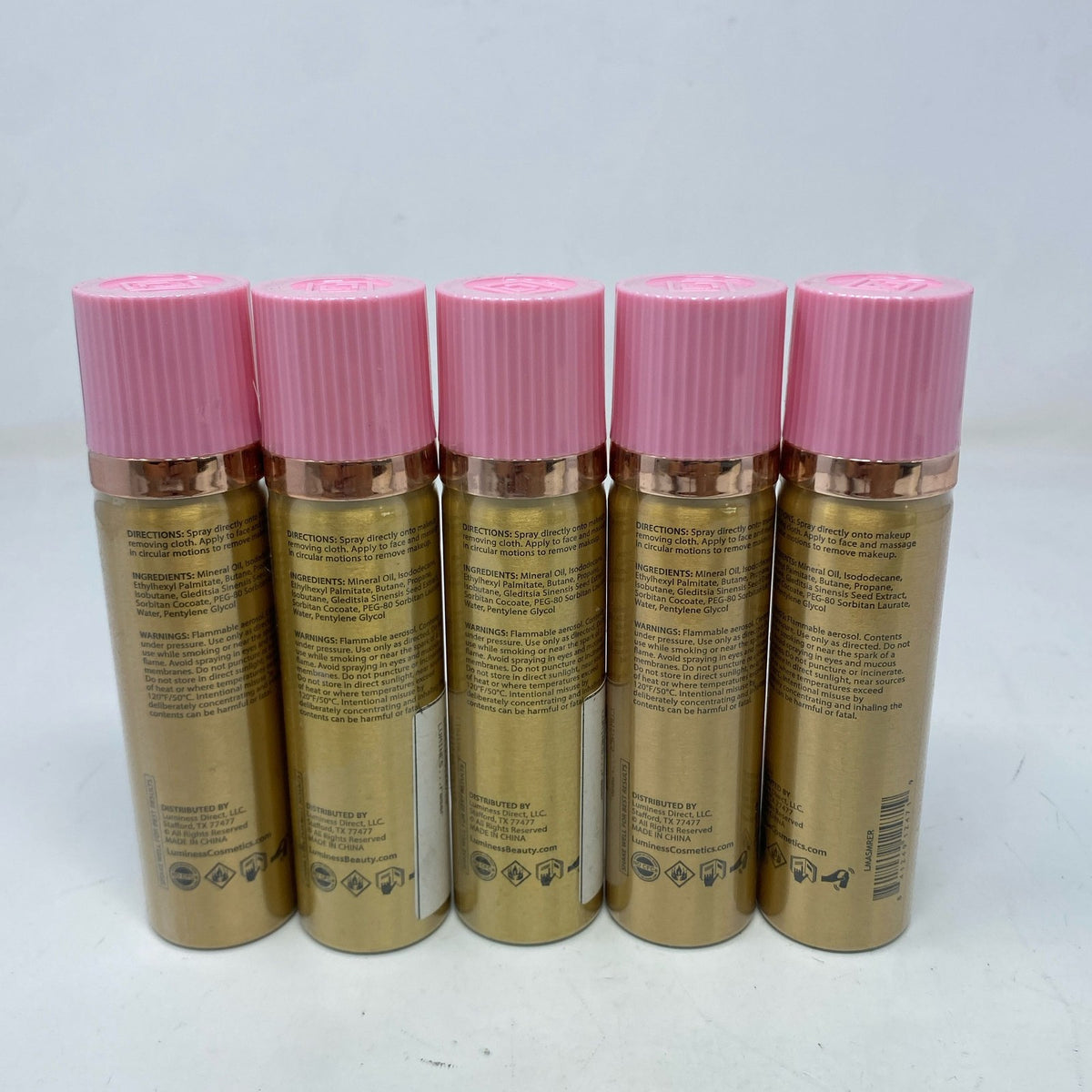 Airbrush Makeup Spray Eraser Set of 5 70mL - Gold and Pink