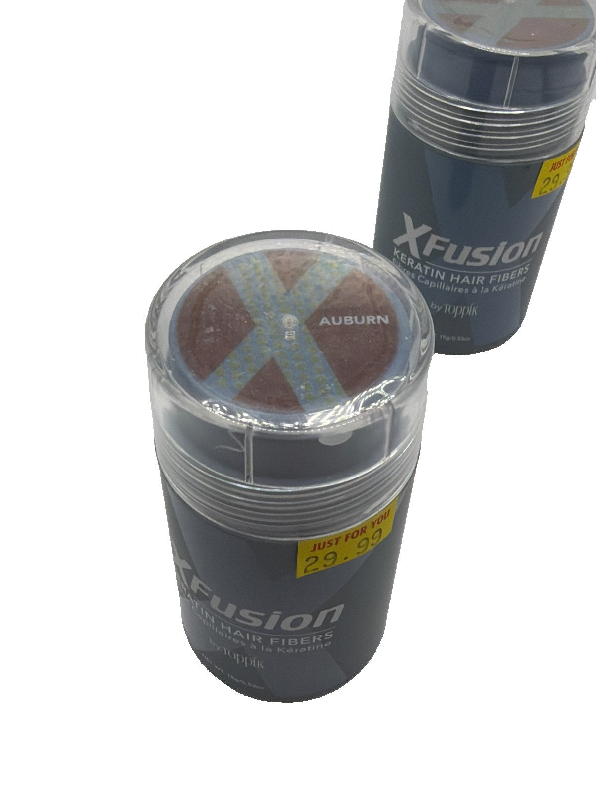 (2) XFusion by Toppik Keratin Hair Fibers 15g Concealer Auburn