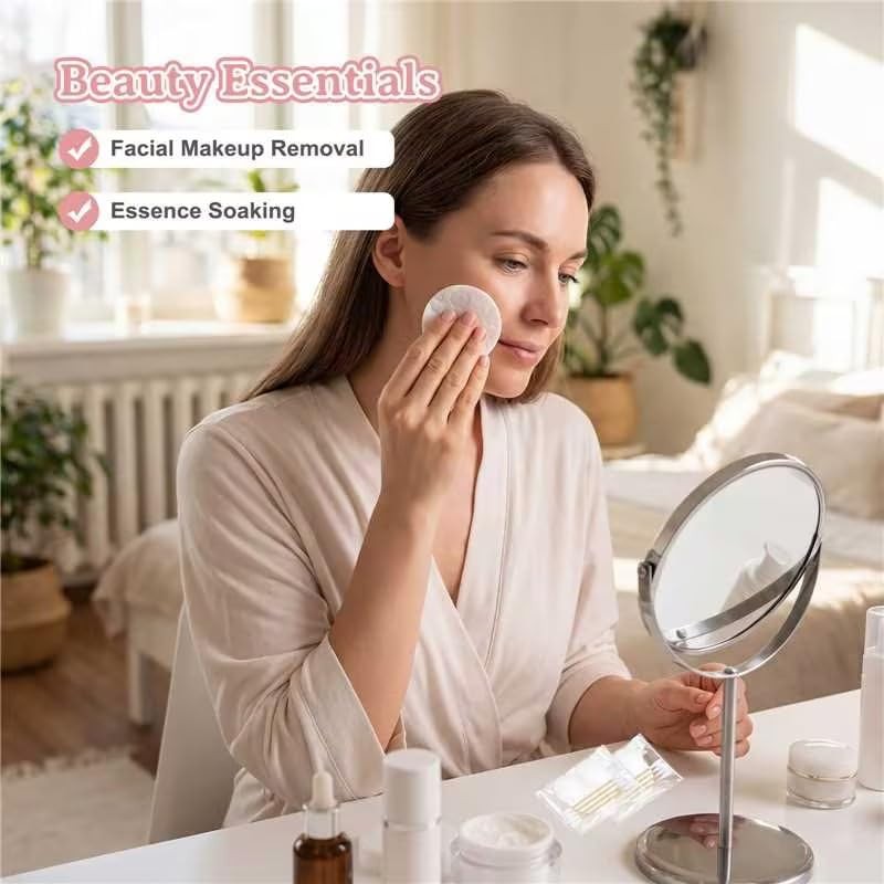 Travel Cotton Swabs Set 150 Pack Portable Vanity Kit for Skincare & Makeup