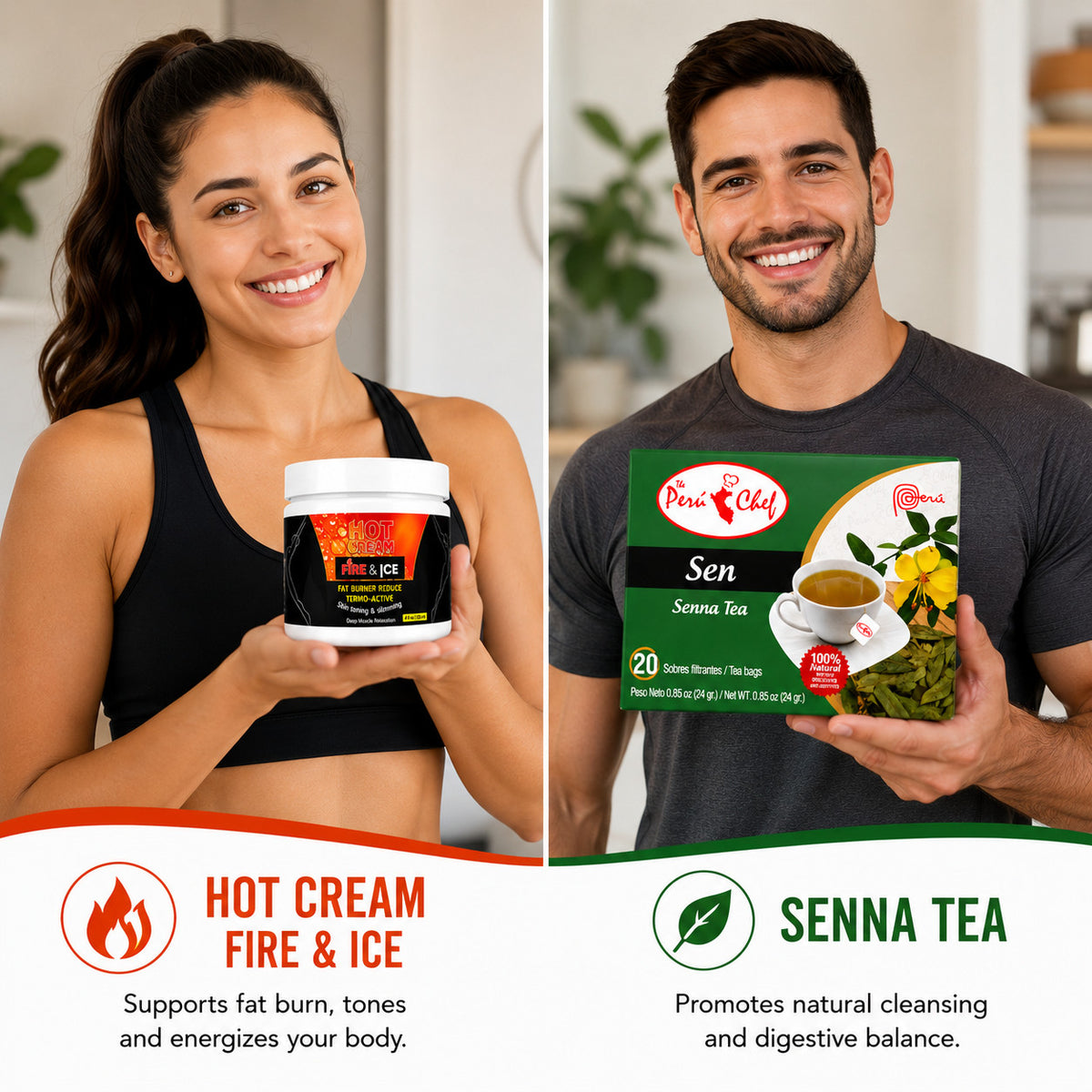Hot Cream + Senna Tea Wellness Bundle - Made in USA