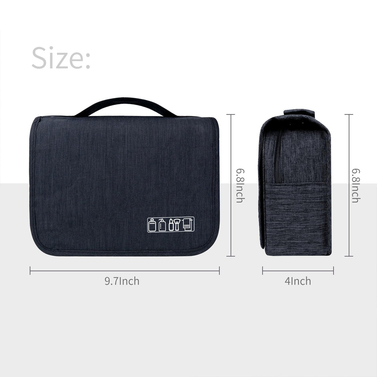 Large Capacity Waterproof Travel Toiletry Bag with Hanging Hook for Men Women