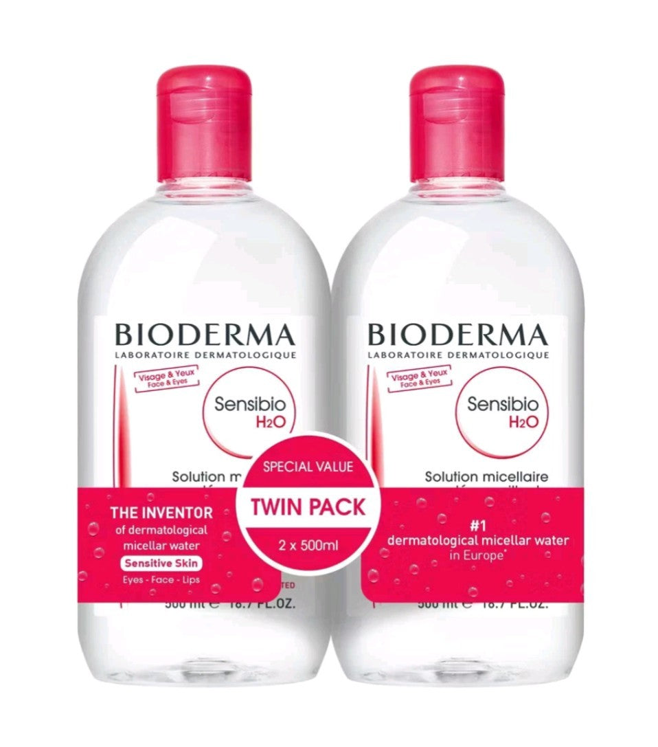 Bioderma Sensibio H2O Micellar Water Makeup Remover 16.7oz - Pack of 2