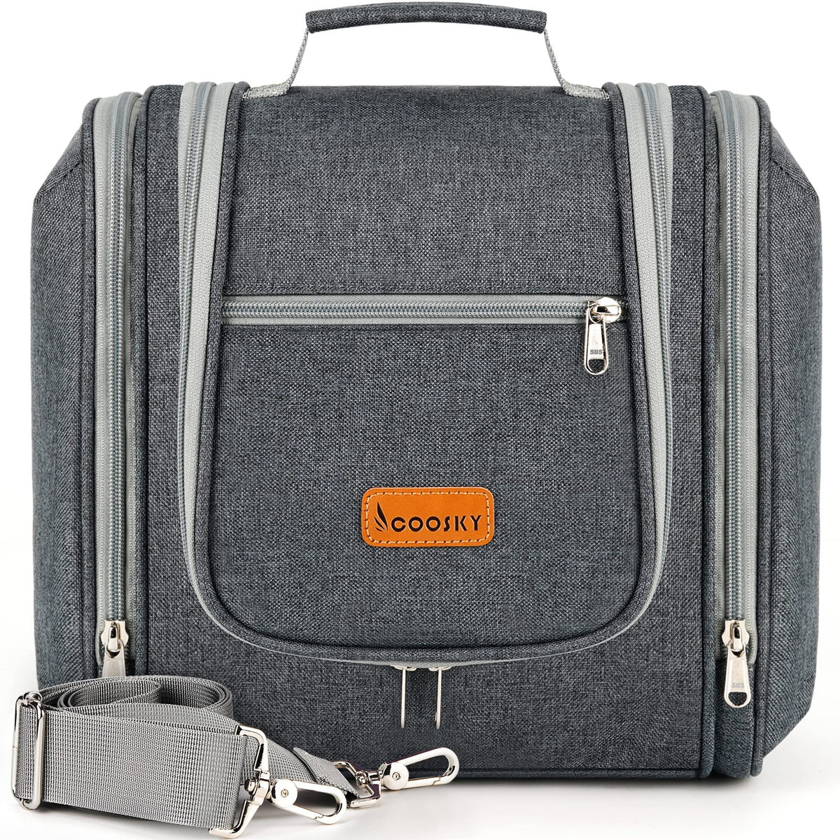 Travel Hanging Toiletry Bag for Women & Men Wet Dry Separation Grey