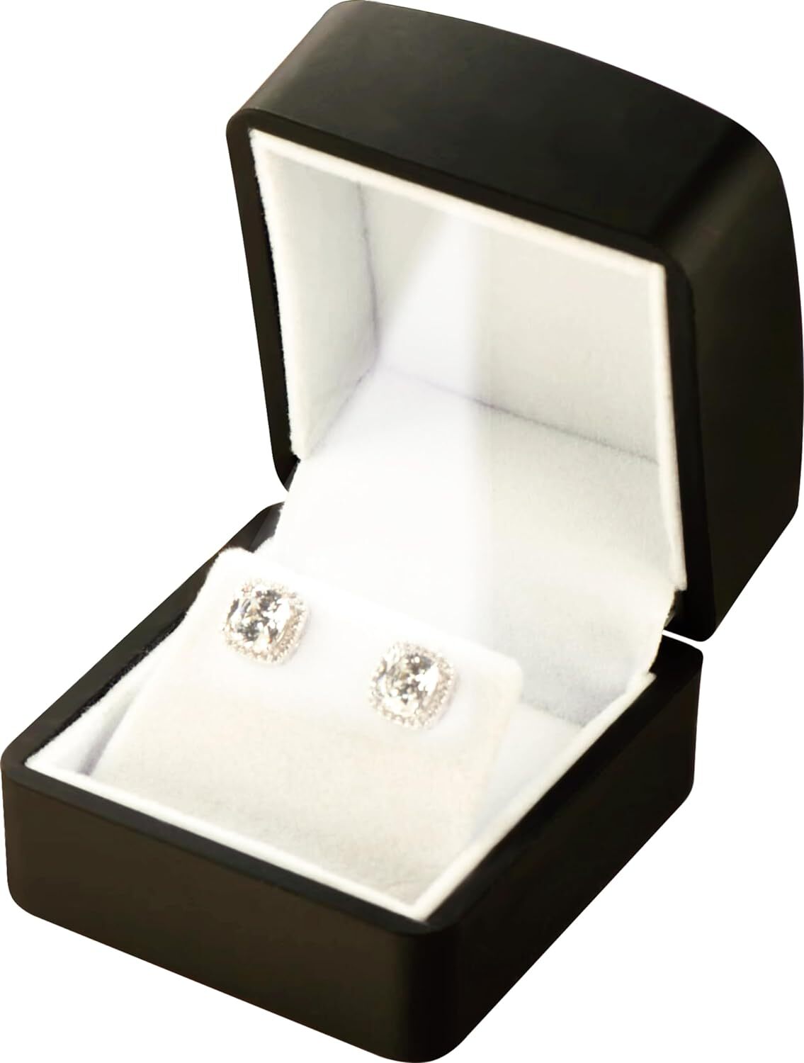 LED Black Jewelry Box for Earrings - Matte Finish & Storage