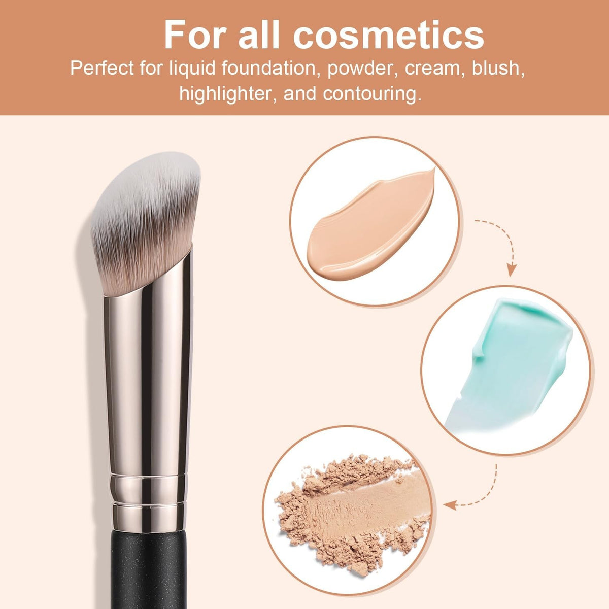 Angled Makeup Brush for Under Eye Concealing & Contouring - Cruelty-Free