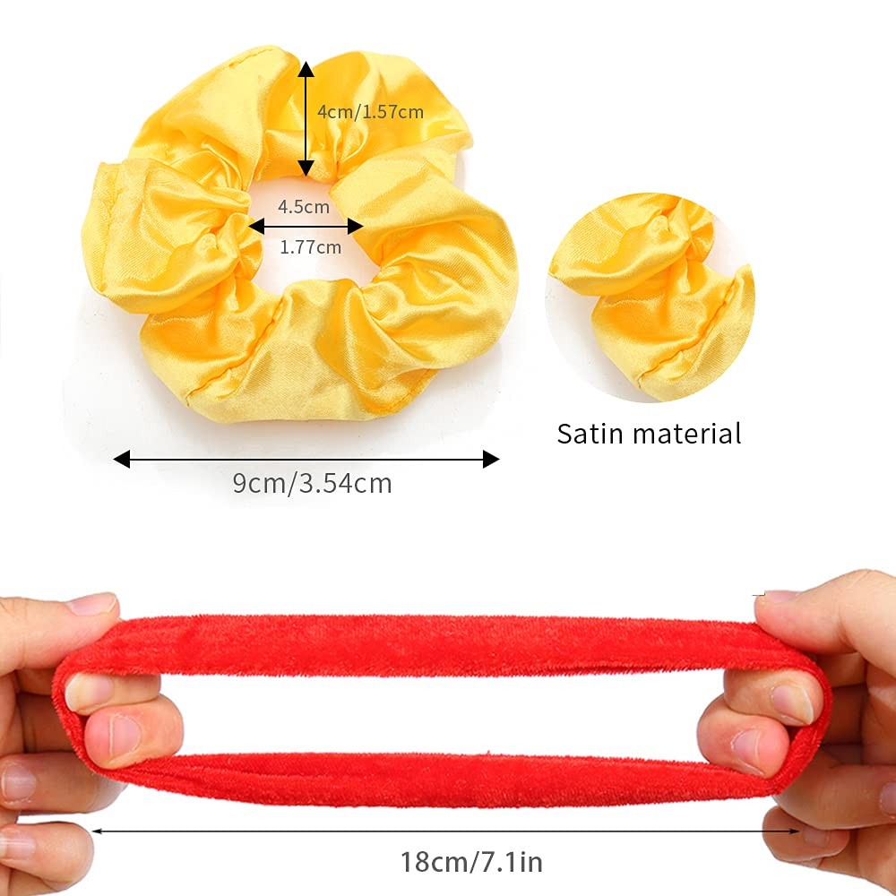 60 Pcs Soft Velvet and Satin Scrunchies for Count (Pack of 1),