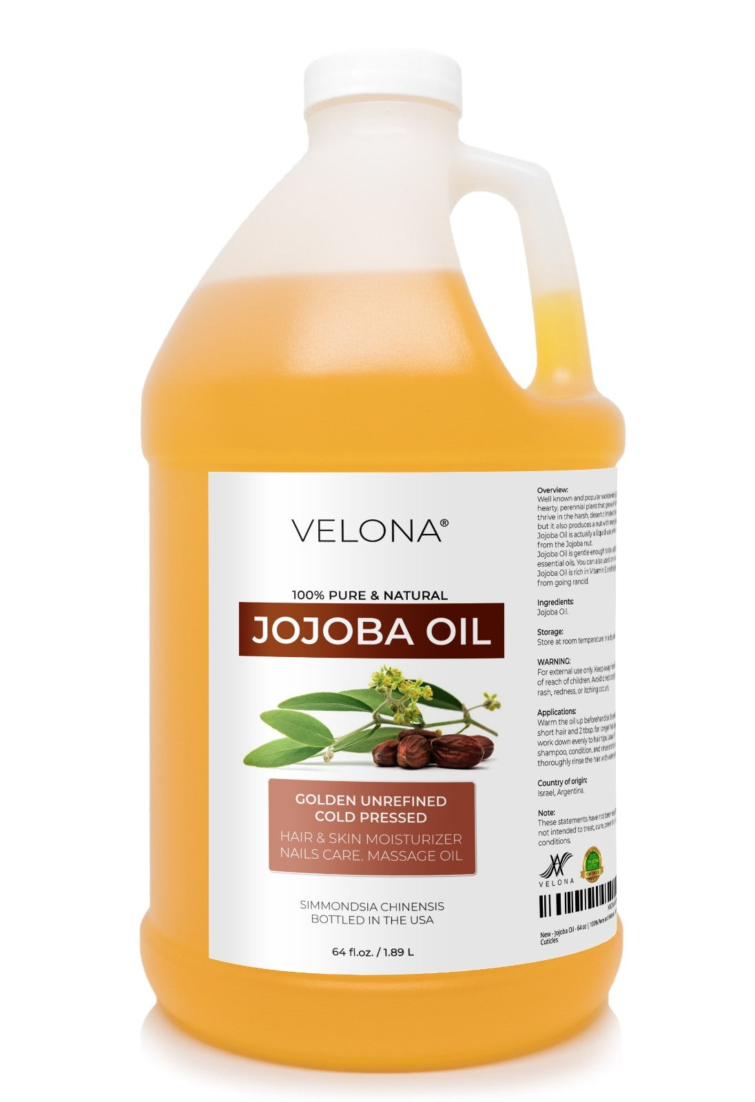 Pure Jojoba Oil - Natural Cold Pressed Moisturizer & Hair Treatment