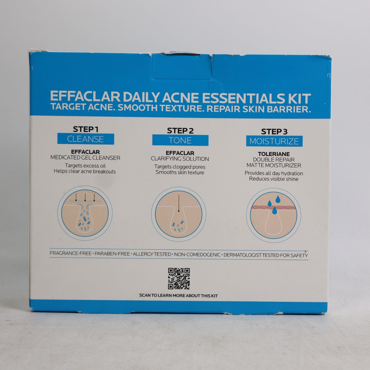 La Roche-Posay Effaclar Acne Treatment Kit 3 Count - Daily Facial Skincare