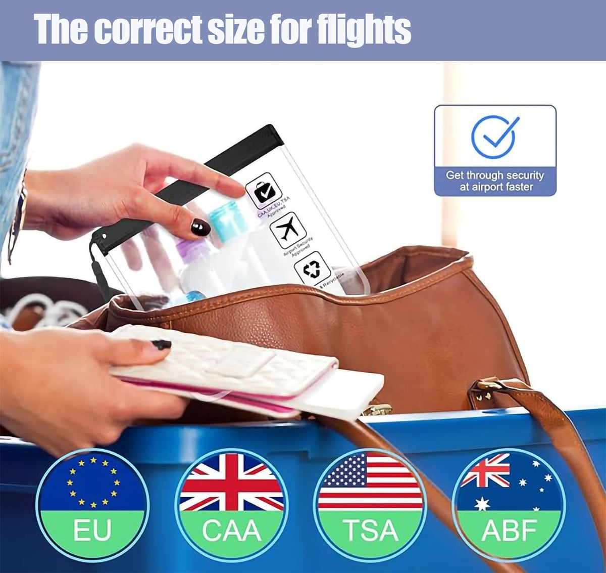 TSA Approved Transparent Travel Toiletry Bag - Quart Size