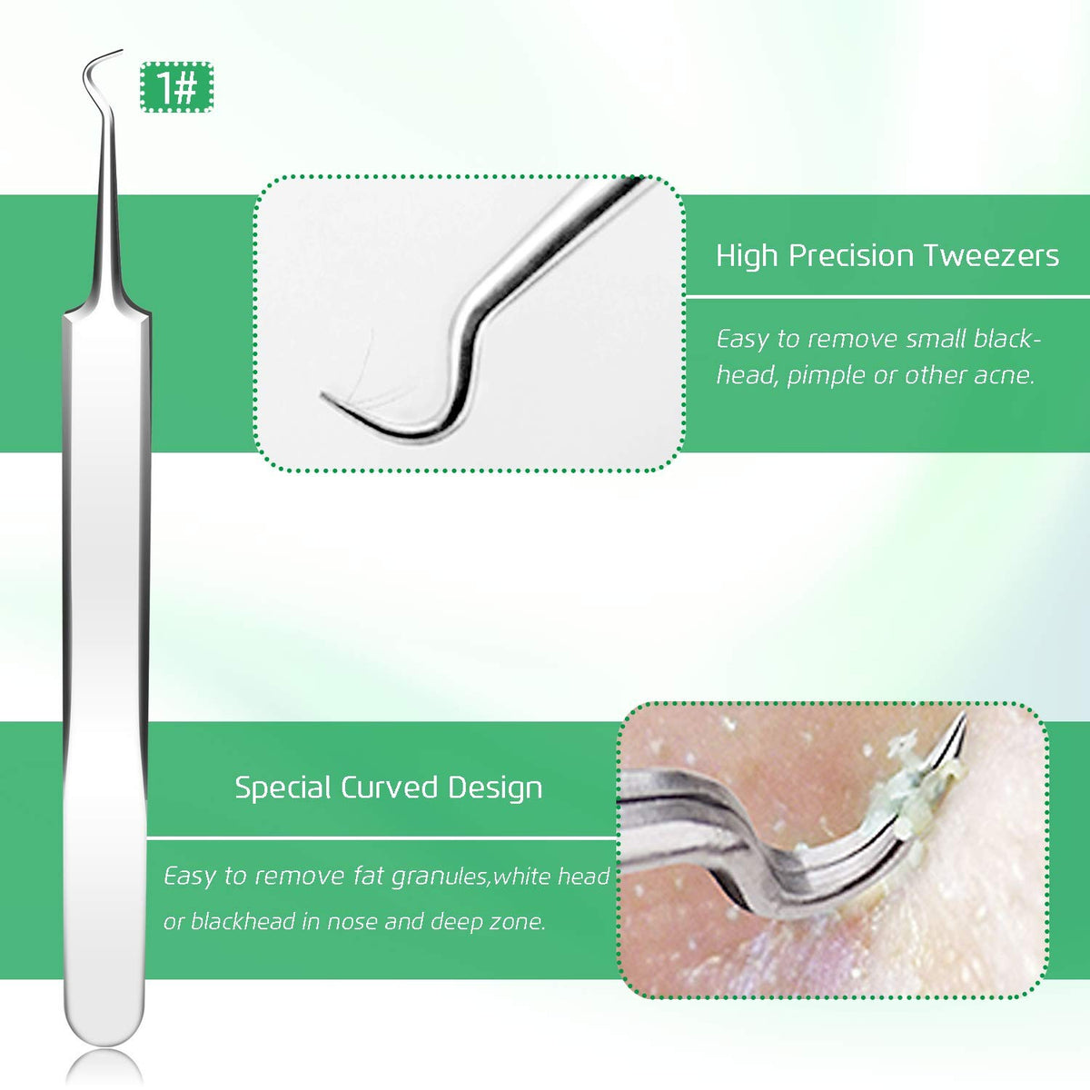 Blackhead Remover Set - 5 PCS Comedone Extractor Tools for Acne & Blemishes