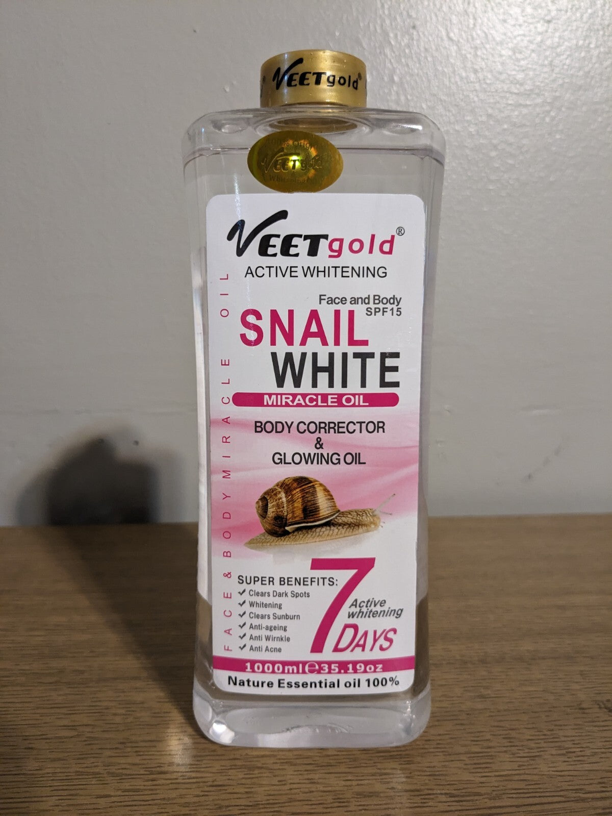 Veet Gold Snail White Body Corrector & Glowing Oil SPF 15 1000ml