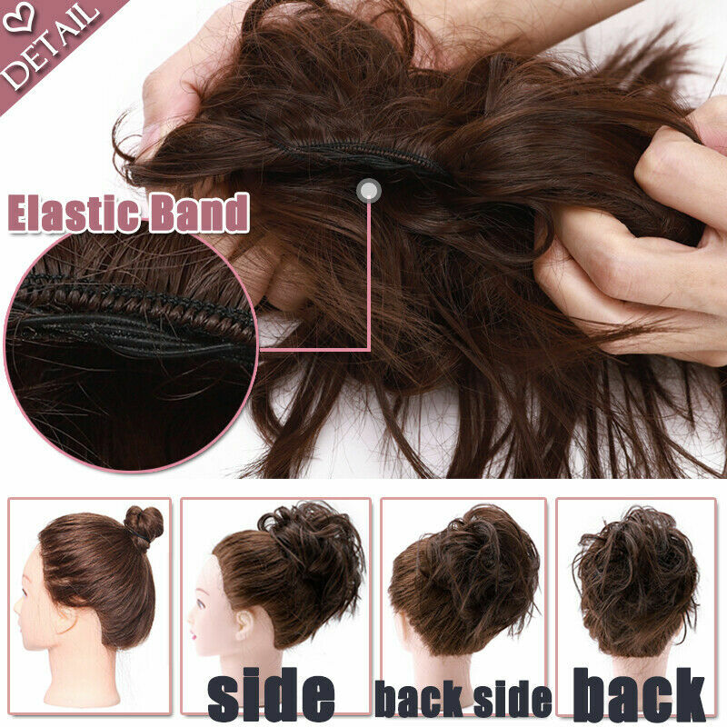 Messy Bun Scrunchie Hair Extensions for Updo Cover - Voluminous Synthetic Fiber