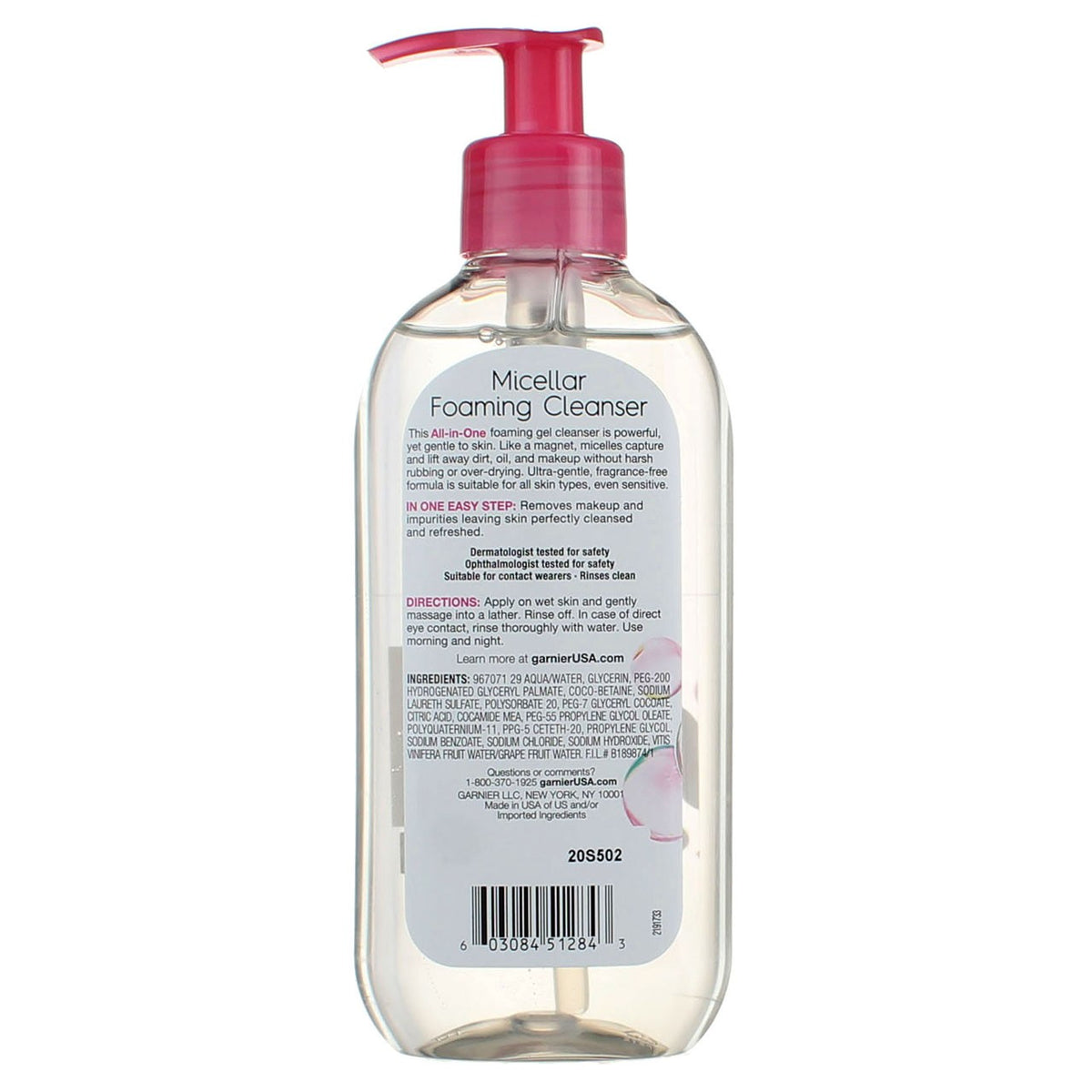 Micellar Foaming Gel Cleanser for Face & Eyes - Gentle, Fragrance-Free, 6.7 fl oz