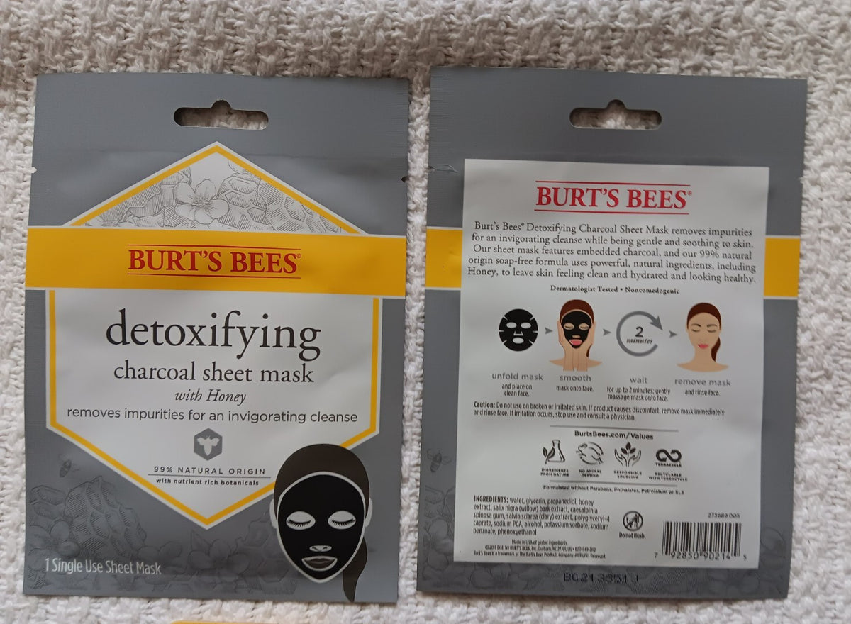 Detoxifying Charcoal Lip Mask & Lip Balm Set for Dry Lips - Burt's Bees