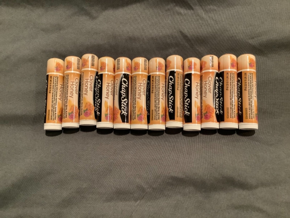 12 Pack Sealed Chapstick Clover Honey Lip Balm .15 Oz - Moisturizing & Natural