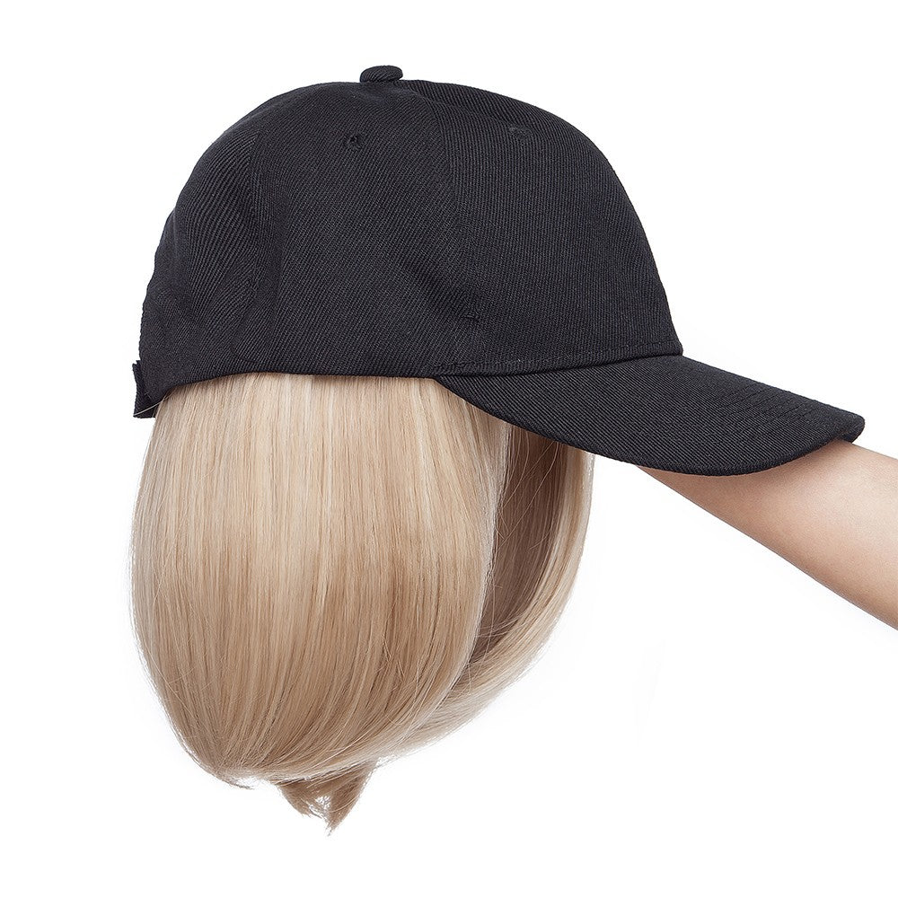 Instant Style 6-Inch Straight Cap Wig with Adjustable Baseball Hat - Synthetic Hair
