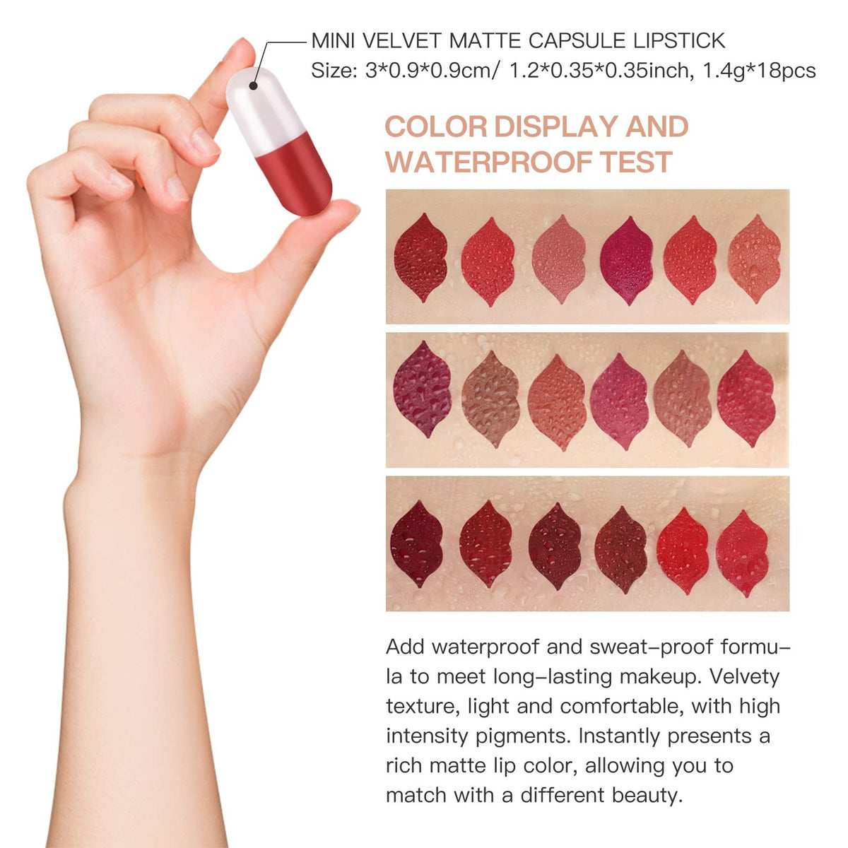 18-Color Matte Lipstick Set - Long-Lasting Waterproof Lip Makeup