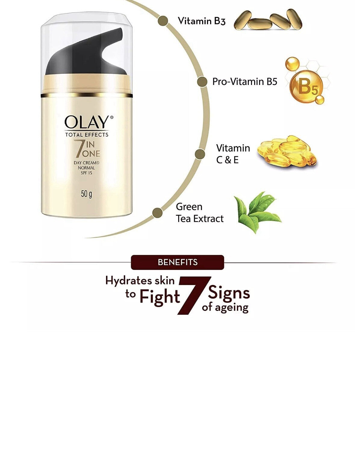 Anti-Aging Skin Day Cream SPF 15 Normal 50g - 7-in-1 Moisturizer for Mature Skin