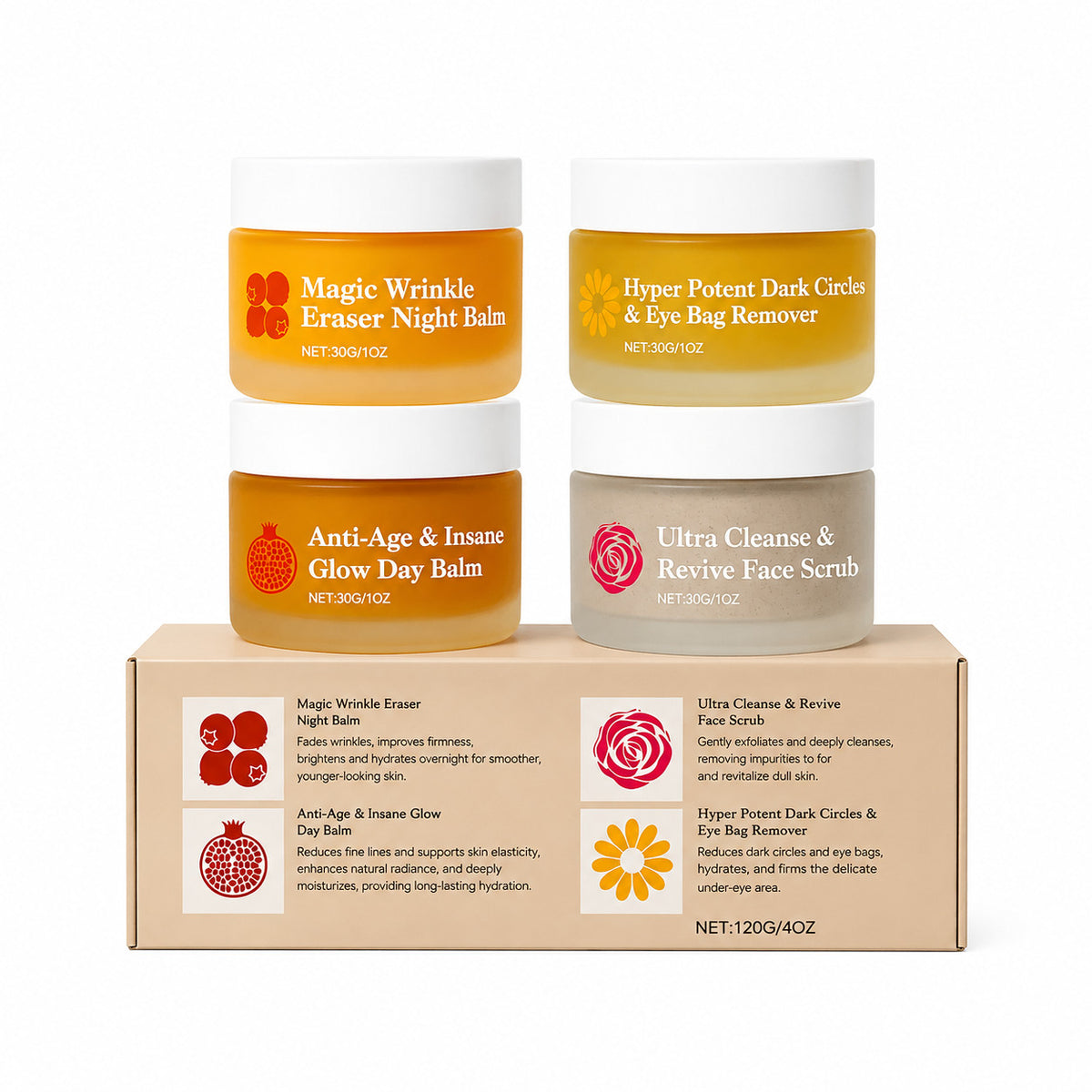 Mature Skin Face Balm System for Anti-Age & Wrinkle Care - Women