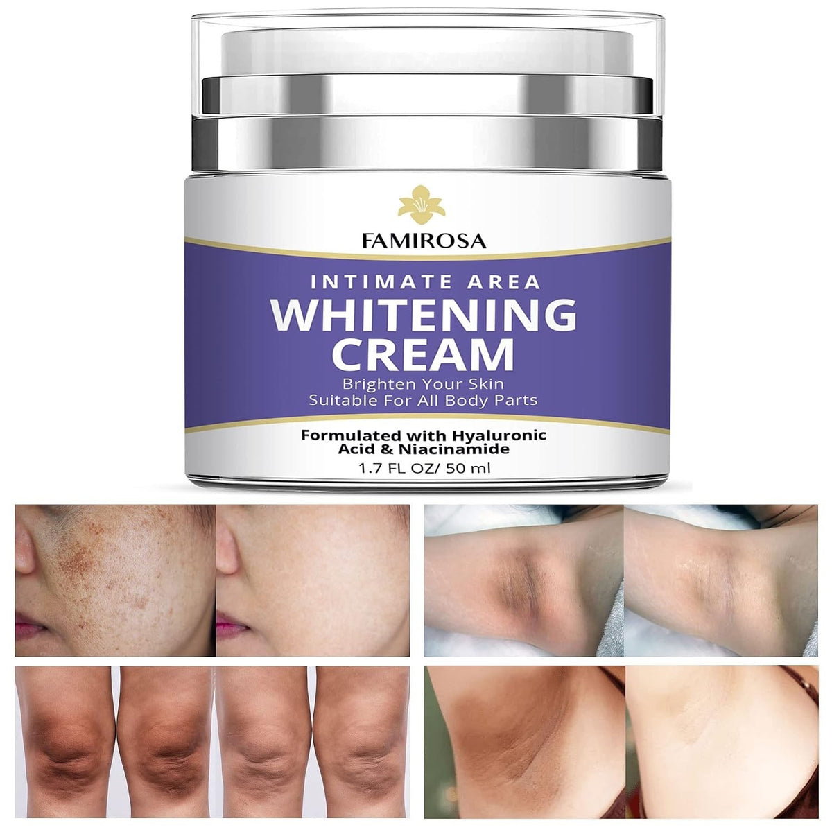 Intimate Area Dark Spot Corrector & Underarm Cream - Hyaluronic Acid & Vitamin C