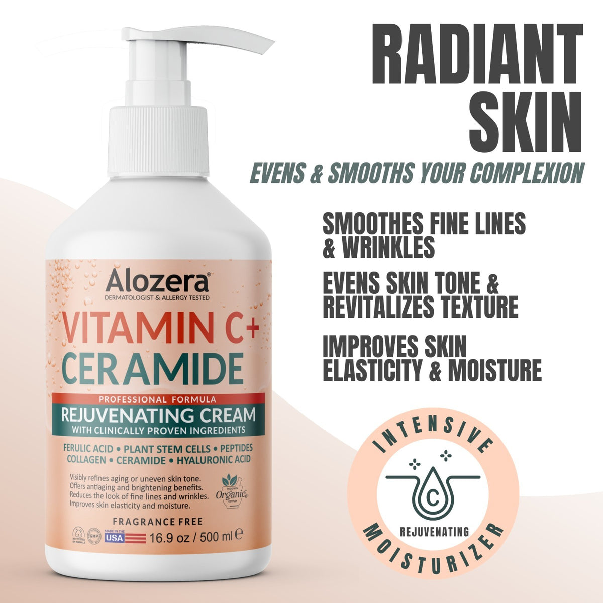 Vitamin C Ceramide Moisturizer Cream - 16.9 oz