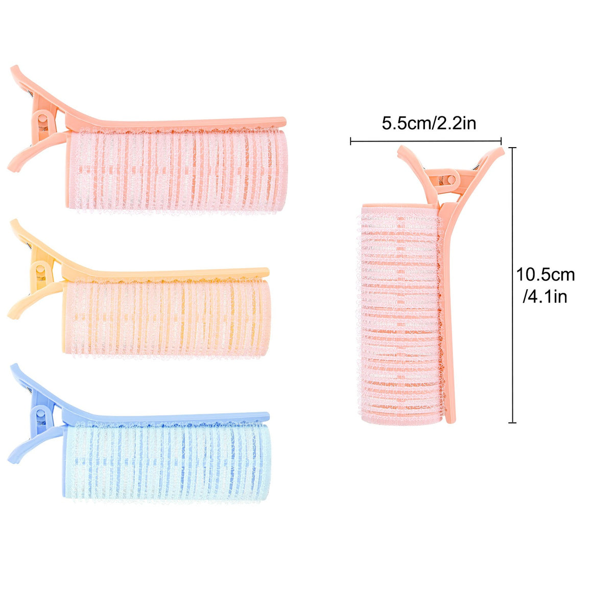 Heatless Hair Curler Set with Self-Adhesive Clips for Voluminous Styles - 12 PCS