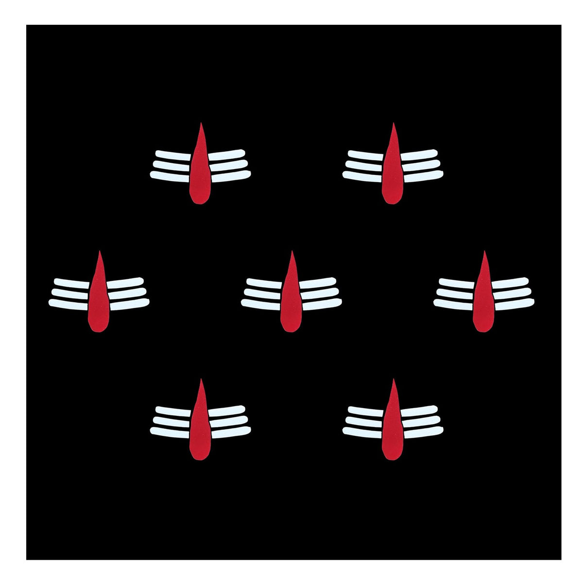 Red & White Reusable Mahakal Tilak Bindis for Puja & Meditation - 12mm