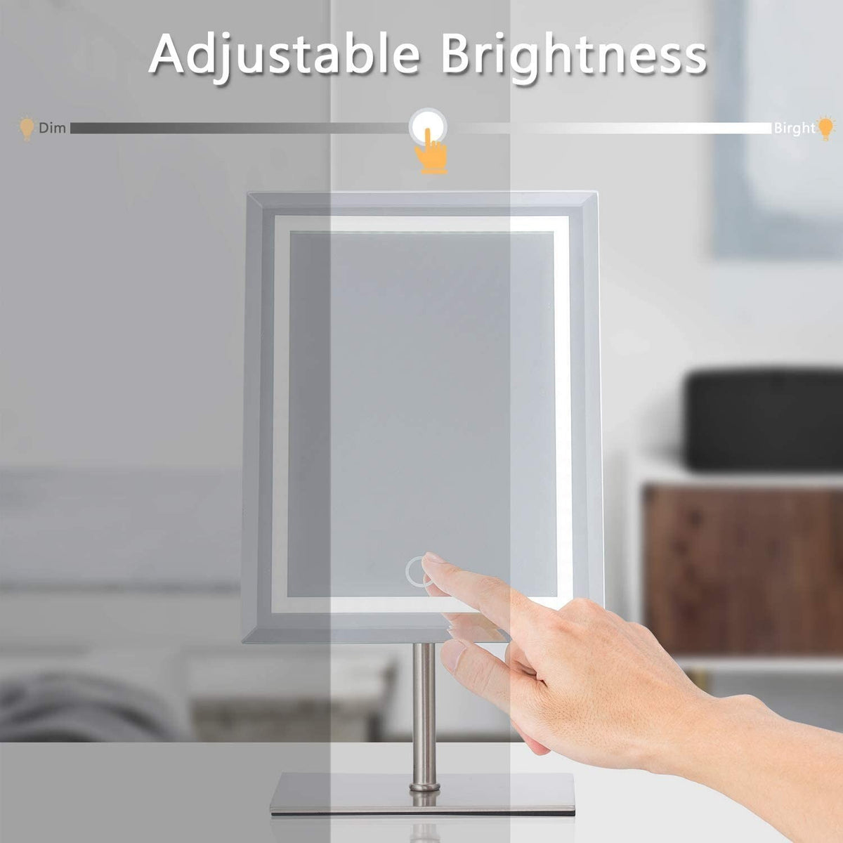 Lighted Makeup Mirror with 80 LEDs and 10X Magnification - Metal Vanity Mirror