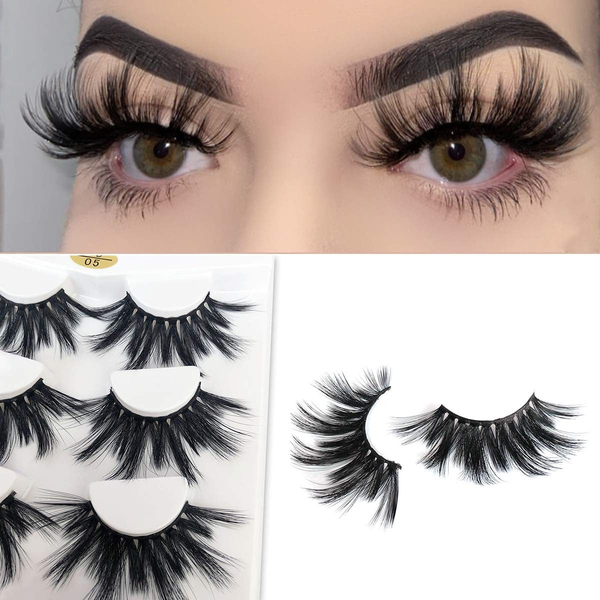25mm Dramatic Faux Mink Lashes - Fluffy Volume 6D False Eyelashes