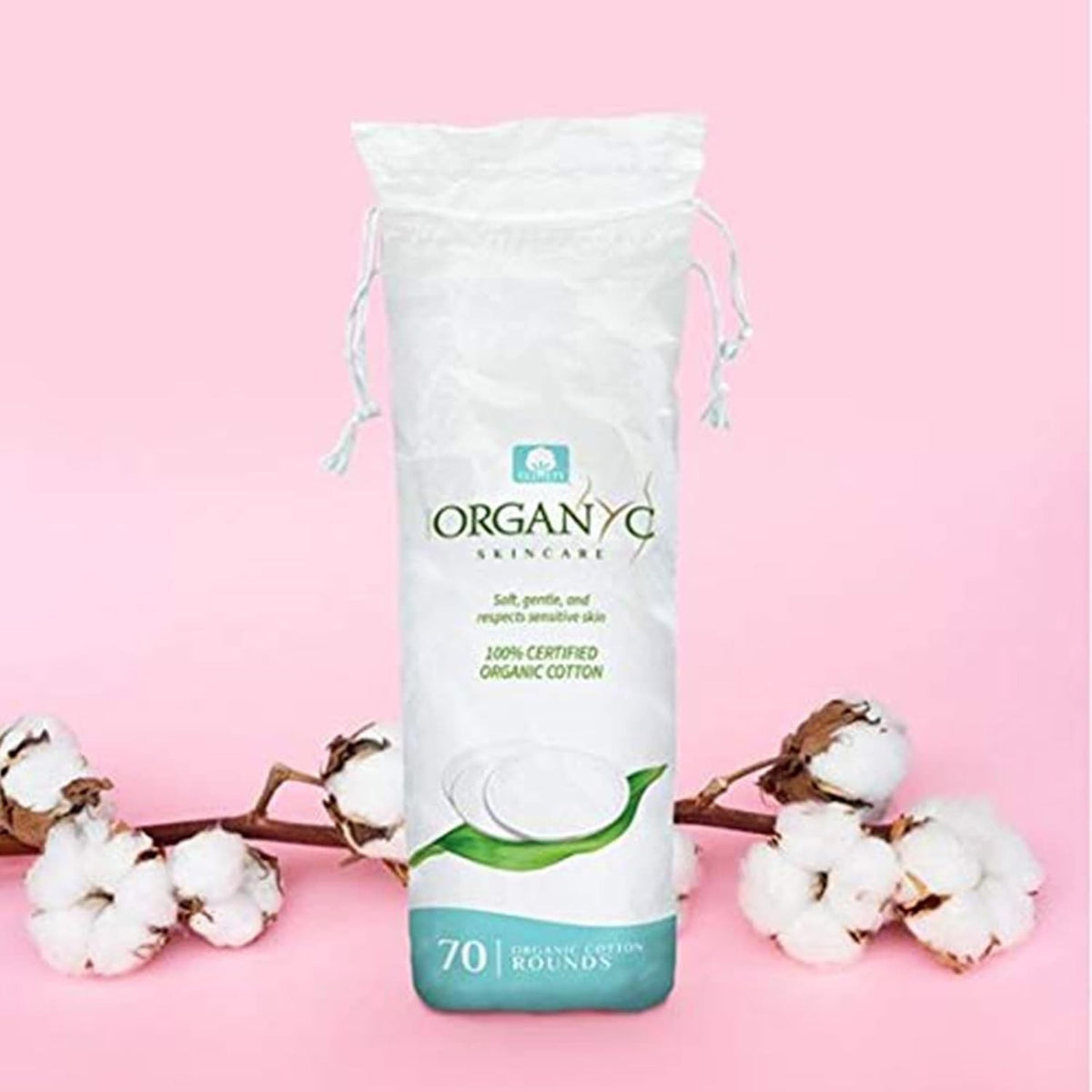 Organic Cotton Rounds - Eco-Friendly Biodegradable 70 Pack for Sensitive Skin