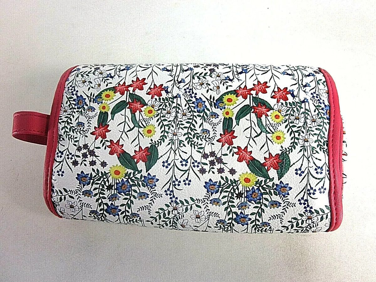 Women's Hanging Toiletry Bag Cosmetic Organizer with Floral Design