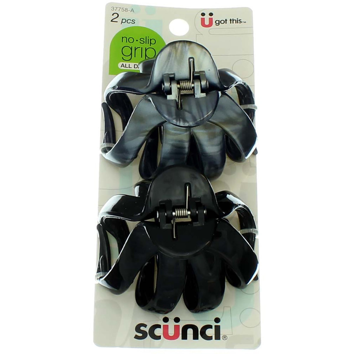 No Slip Grip Jaw Clips - 3 Pack Black