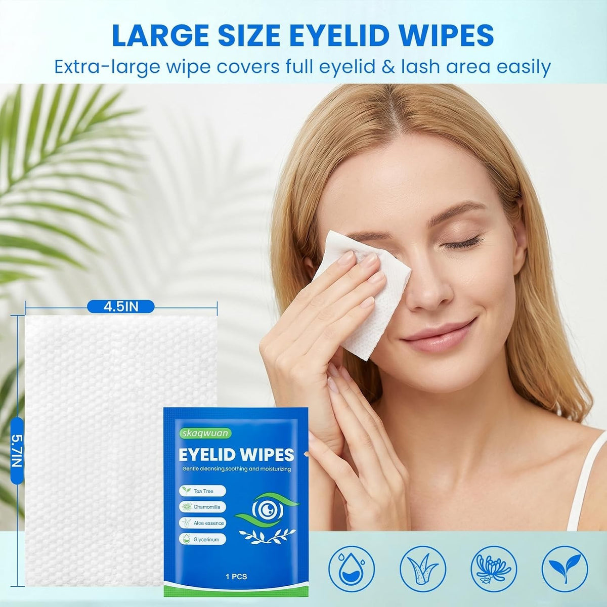 78PCS Tea Tree Oil Eyelid Wipes – Individually Wrapped Eye & Face Cleansing Cloths
