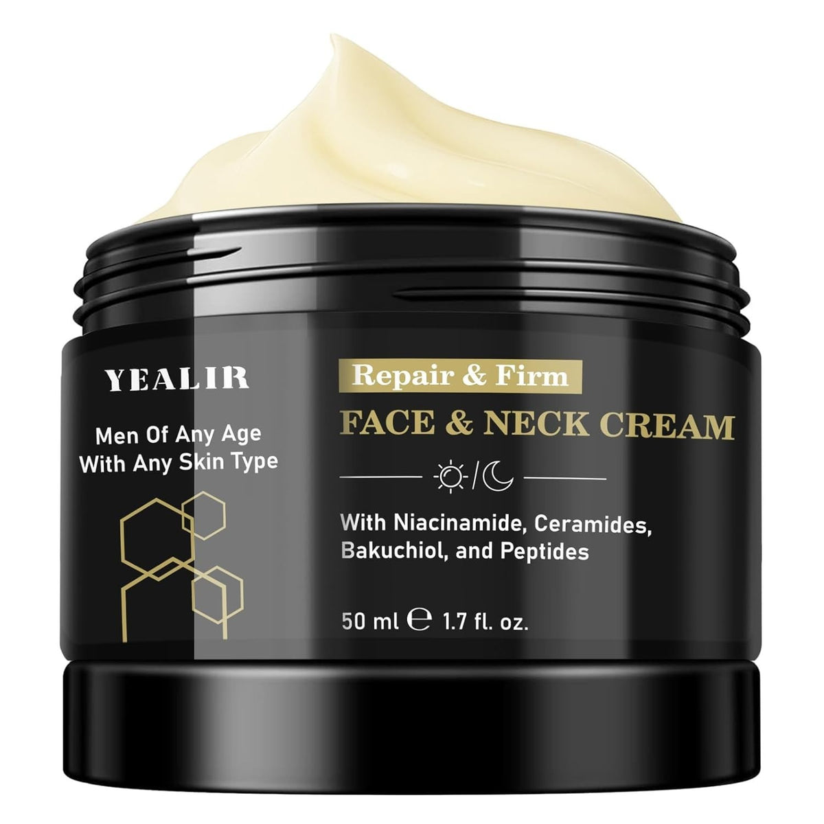 Men's Face & Neck Moisturizer Cream - Firming, Anti-Aging, Hydrating, Oil-Free