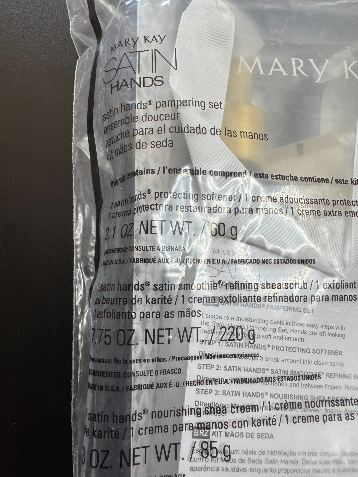 Mary Kay Satin Hands Pampering Set - Softener, Shea Scrub & Hand Cream