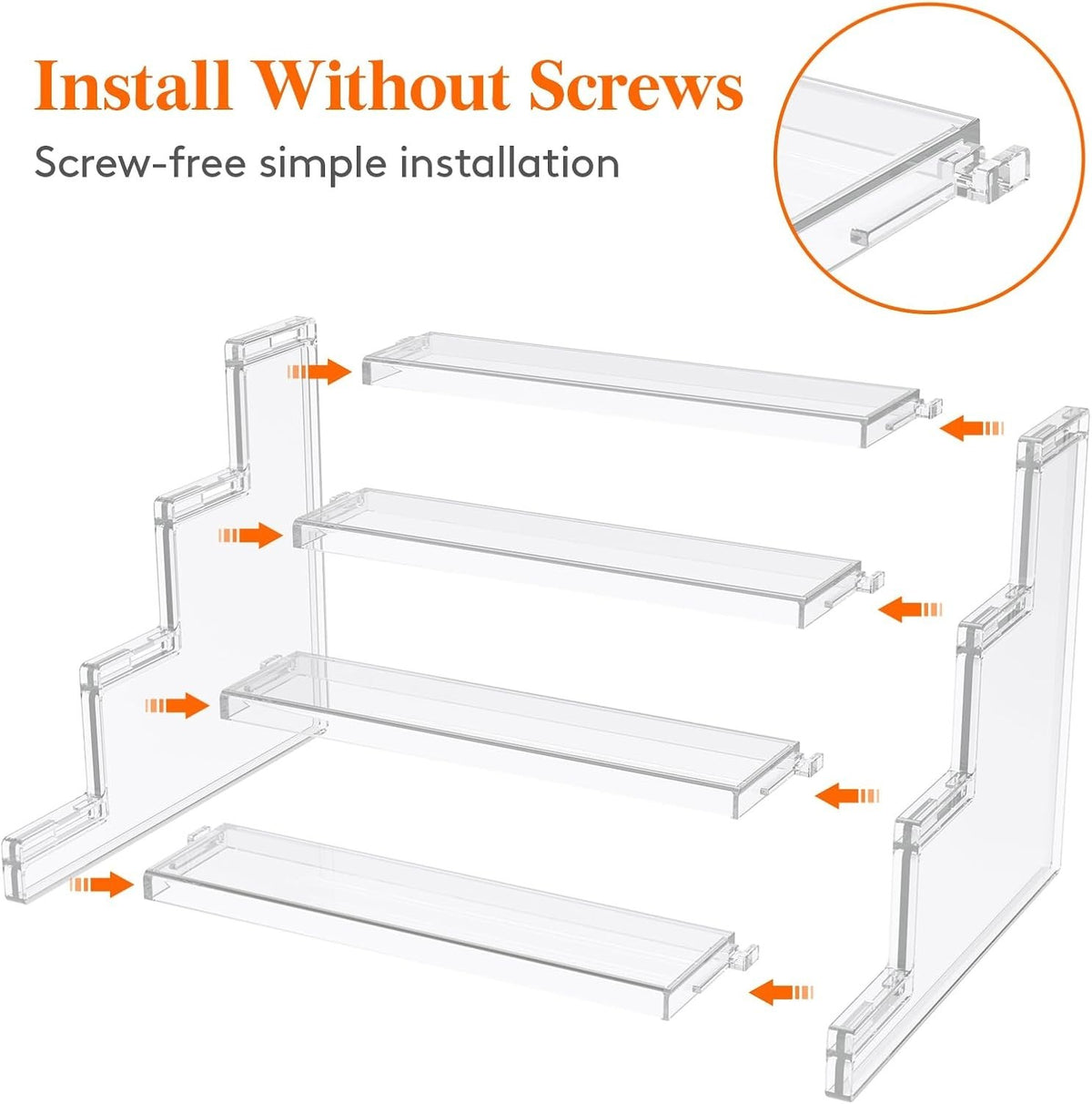 4-Tier Clear Perfume Organizer Stand Vanity Display Space Saver
