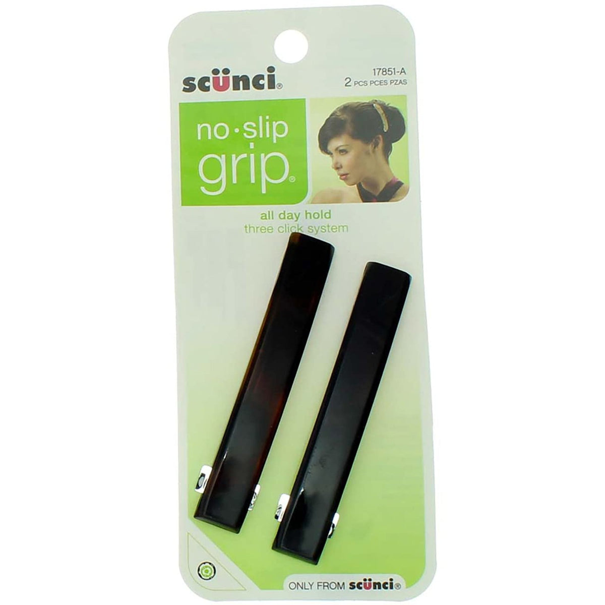 Scunci 1785103A048 No Slip Grip Barrettes Assorted Colors, Woman,