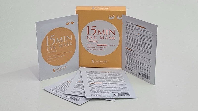 Moisturizing Eye Mask Set - Firming Brightening 15-Minute Patches, 5 Pairs