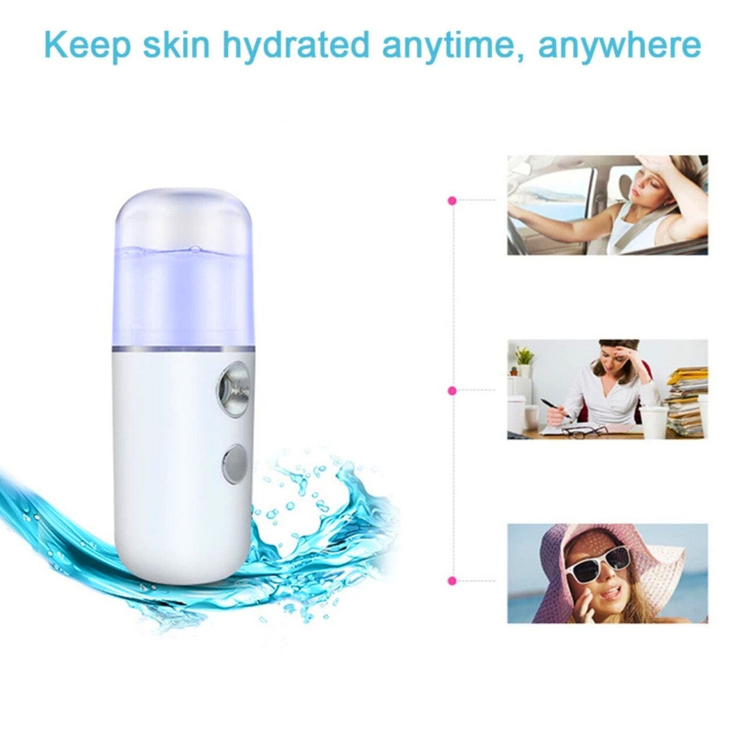 Portable Nano Facial Steamer Mister 30ml USB Rechargeable Humidifier