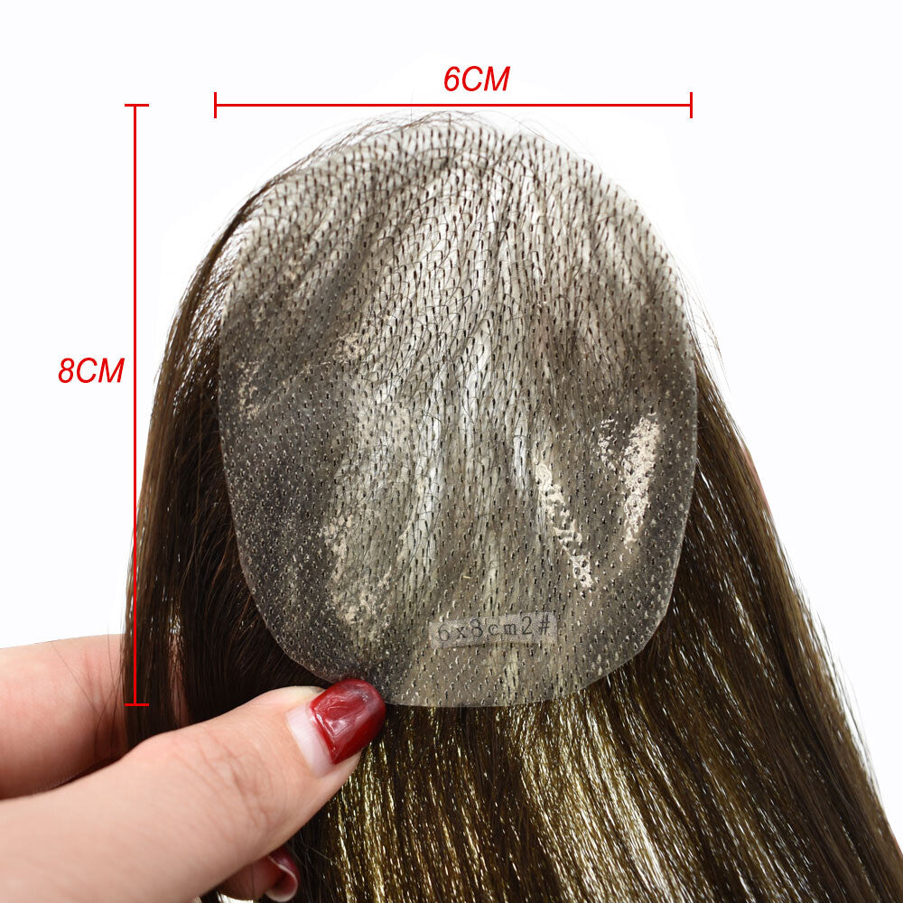 Full Poly Skin Hair Topper 6-16 Inch Human Hair Toupee for Women
