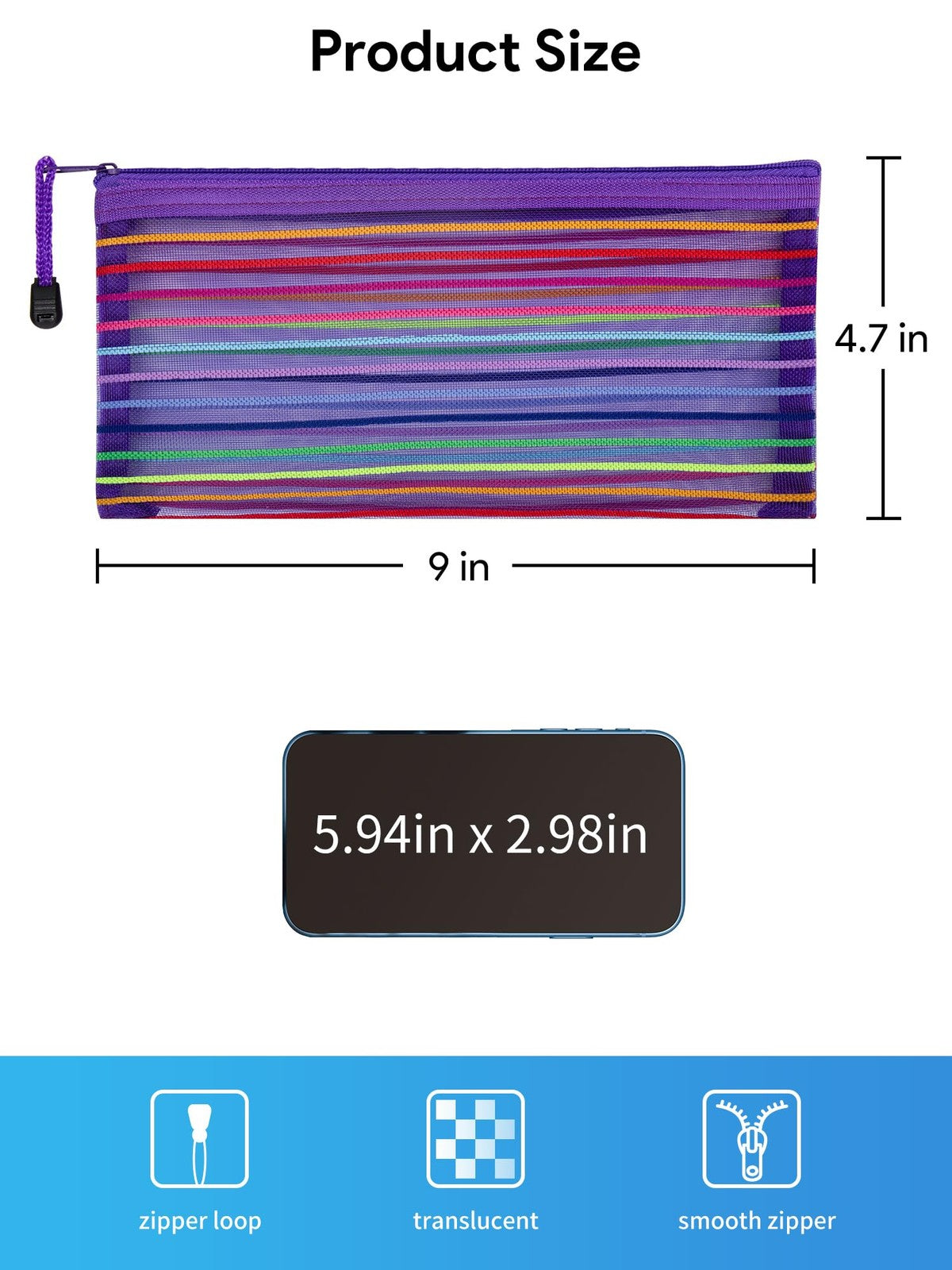 40 Pack Mesh Zipper Pouches for Travel, School & Cosmetics Storage