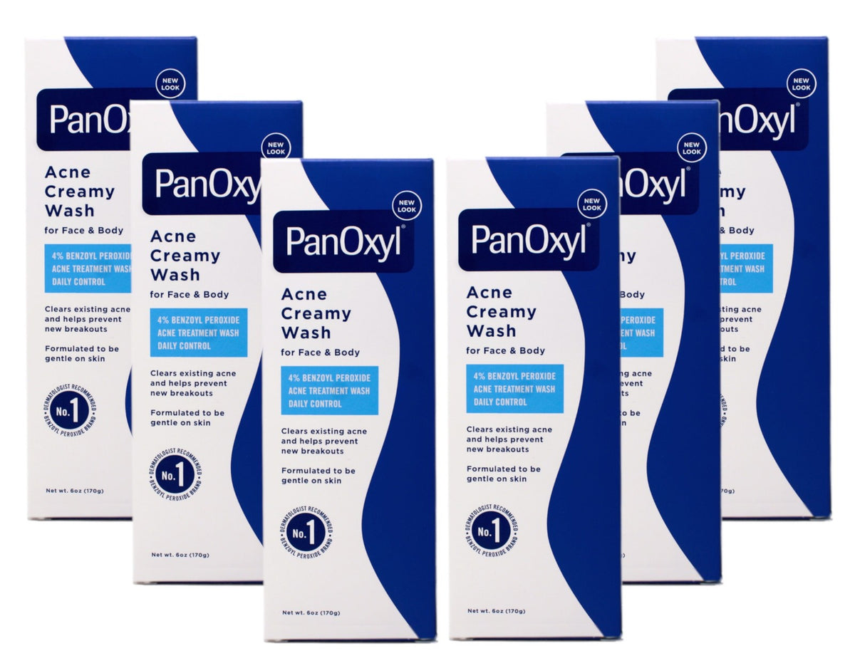 PanOxyl Acne Face & Body Wash 4% Benzoyl Peroxide 6 oz Pack of 6