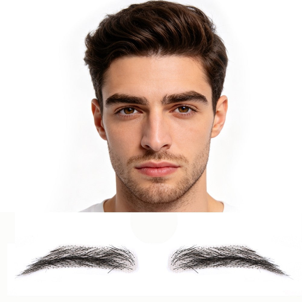 Human Hair Eyebrow for Men - Handmade Natural-Look Lace False Brow